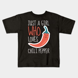 Just A Girl Who Loves Chili Pepper Funny Kids T-Shirt